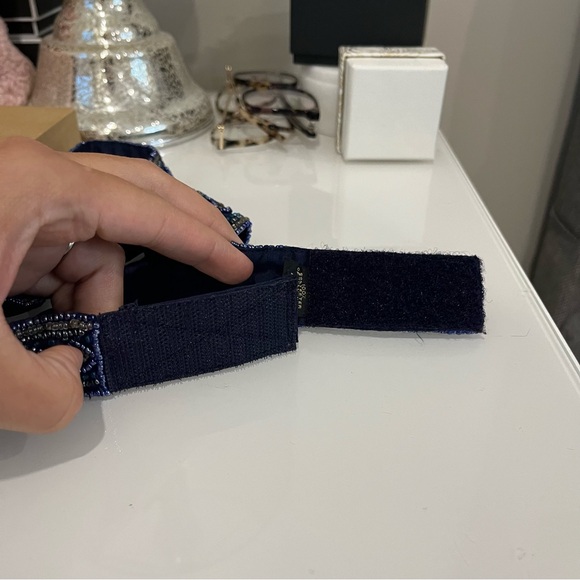 Vintage navy blue beaded belt - Picture 5 of 8